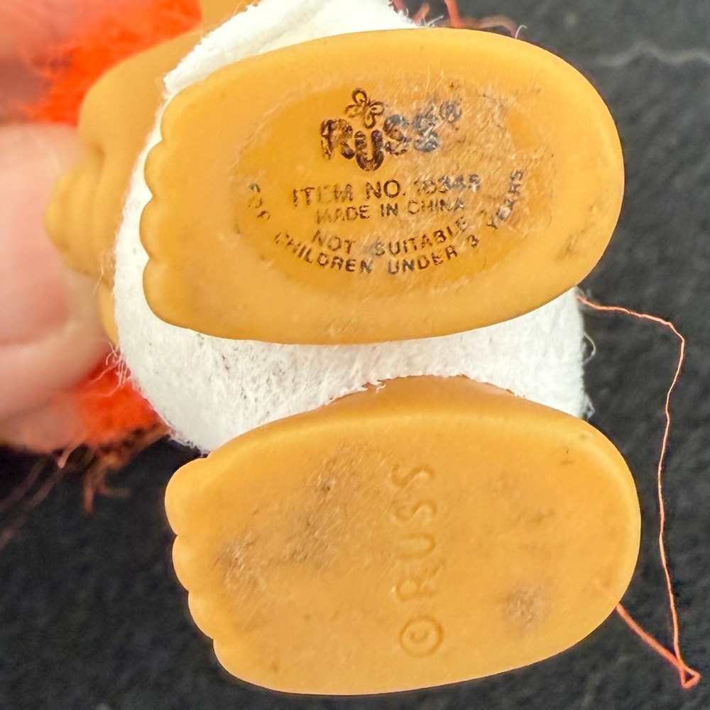 VTG 1990s Russ Baby Troll Doll Orange Hair Diaper Vintage Collectible Toy 4 Inch - Picture 4 of 5